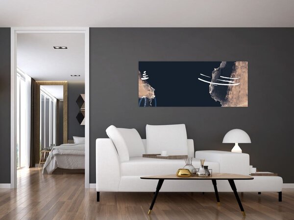 Slika - Tamnoplava apstrakcija (120x50 cm)