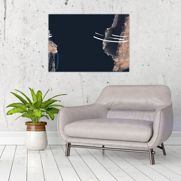Slika - Tamnoplava apstrakcija (70x50 cm)