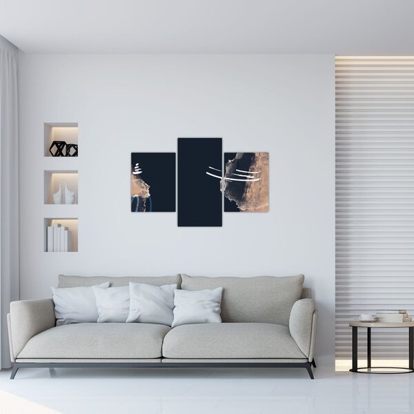Slika - Tamnoplava apstrakcija (90x60 cm)