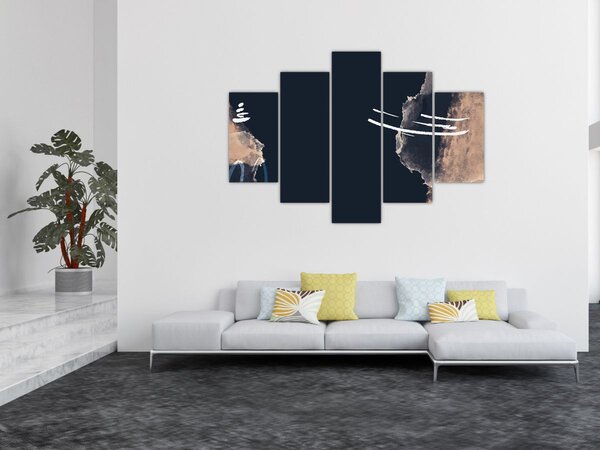 Slika - Tamnoplava apstrakcija (150x105 cm)