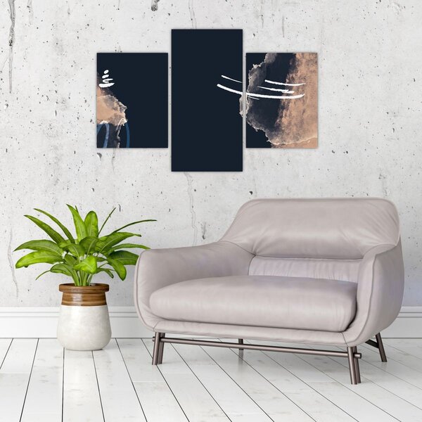 Slika - Tamnoplava apstrakcija (90x60 cm)