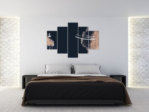 Slika - Tamnoplava apstrakcija (150x105 cm)