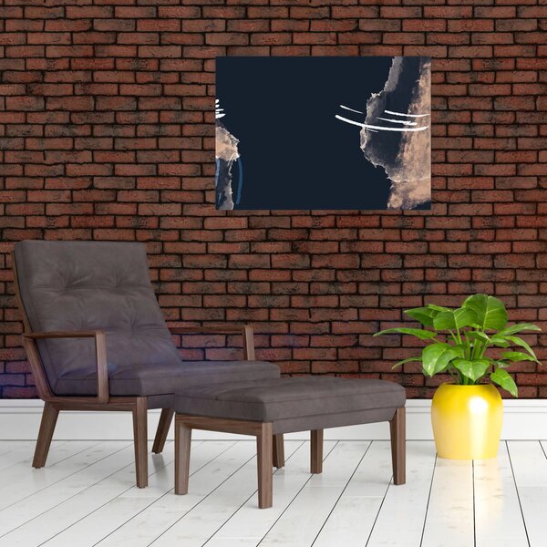 Slika - Tamnoplava apstrakcija (70x50 cm)