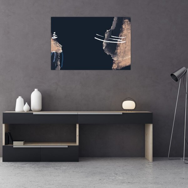 Slika - Tamnoplava apstrakcija (90x60 cm)