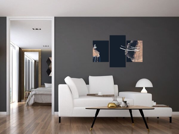 Slika - Tamnoplava apstrakcija (90x60 cm)