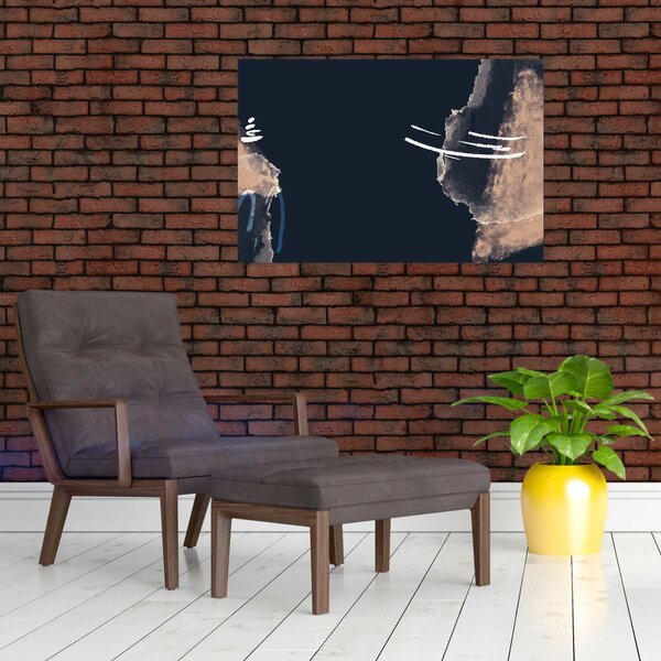 Slika - Tamnoplava apstrakcija (90x60 cm)