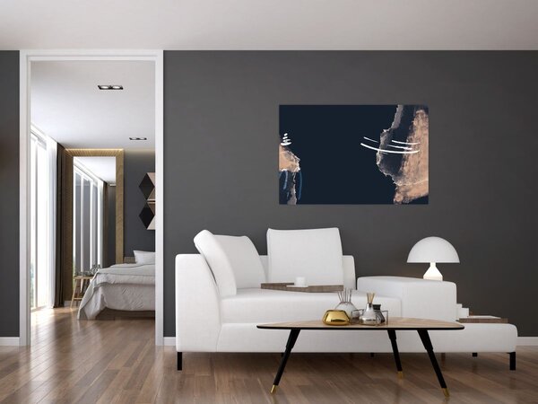 Slika - Tamnoplava apstrakcija (90x60 cm)