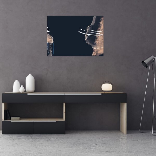 Slika - Tamnoplava apstrakcija (70x50 cm)
