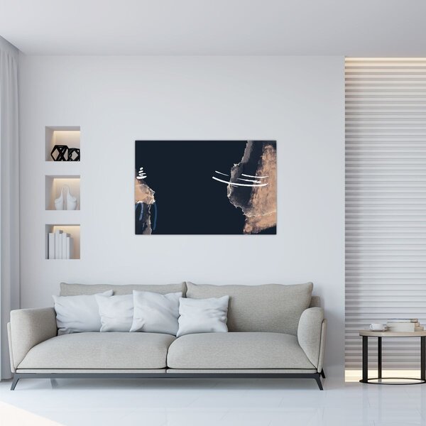 Slika - Tamnoplava apstrakcija (90x60 cm)