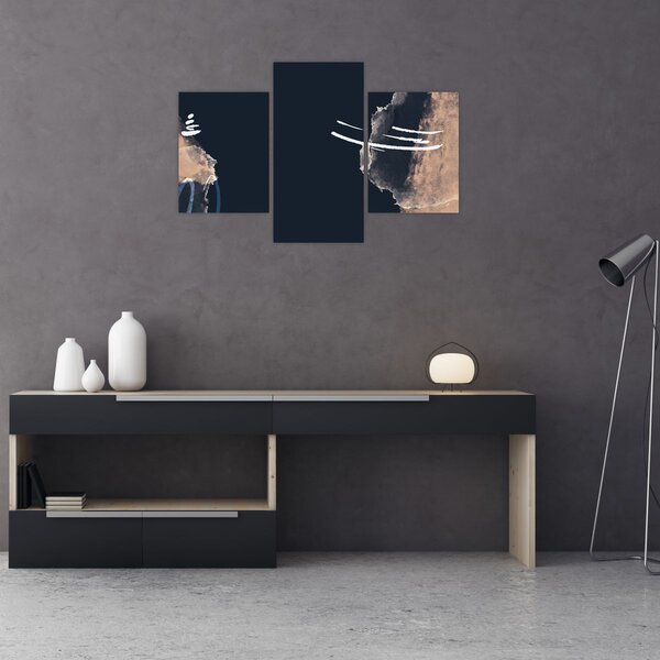 Slika - Tamnoplava apstrakcija (90x60 cm)