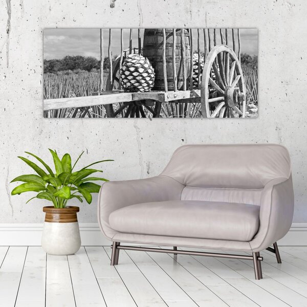 Slika - Prikolica, crno-bijela (120x50 cm)