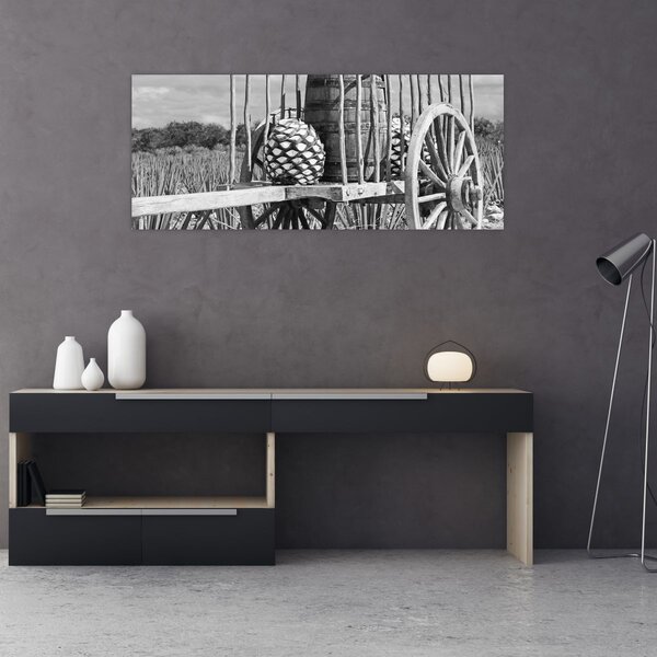 Slika - Prikolica, crno-bijela (120x50 cm)