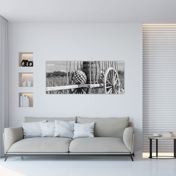 Slika - Prikolica, crno-bijela (120x50 cm)