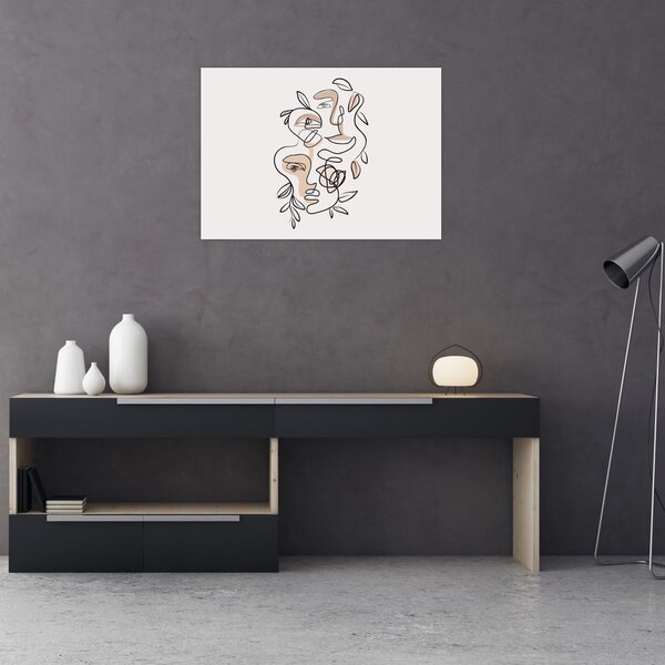 Slika - Line art tretmani lica (70x50 cm)