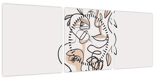 Slika - Line art tretmani lica (sa satom) (90x30 cm)