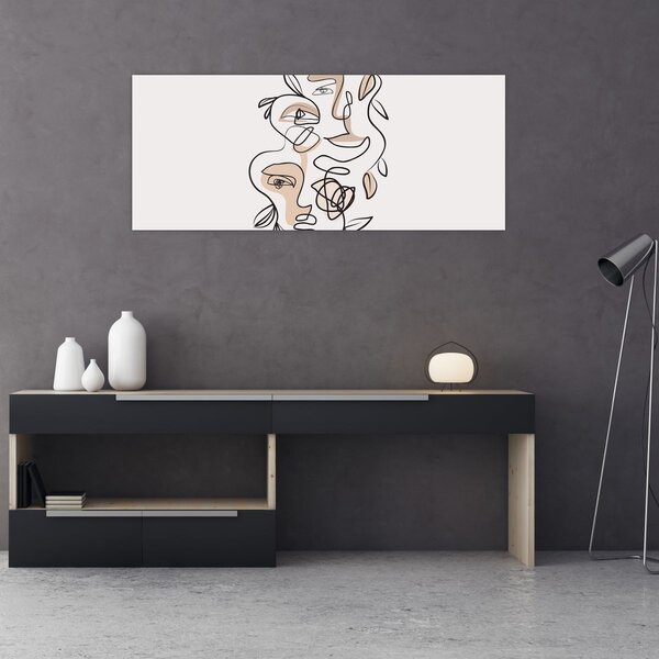 Slika - Line art tretmani lica (120x50 cm)