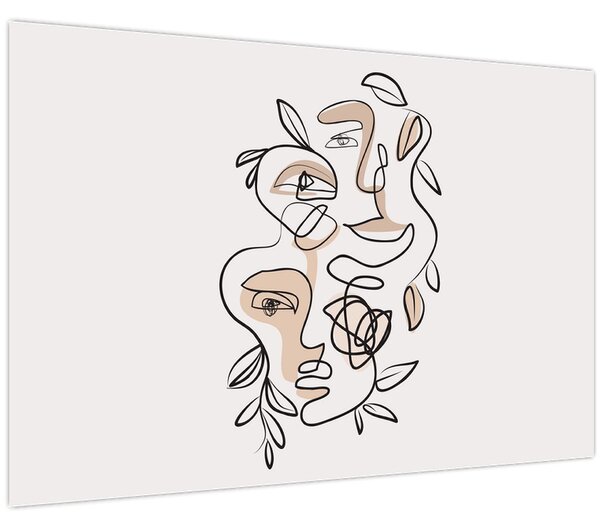 Slika - Line art tretmani lica (90x60 cm)