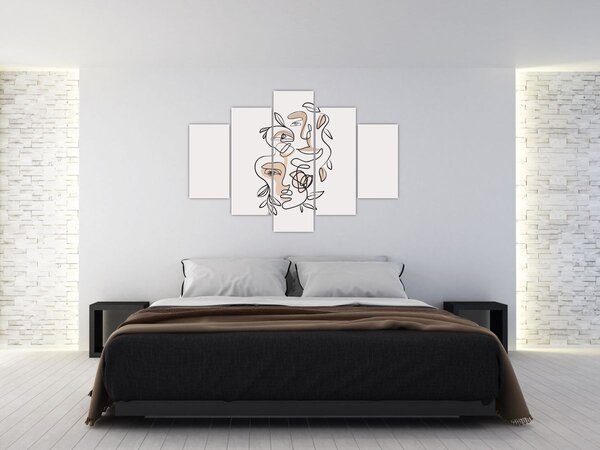 Slika - Line art tretmani lica (150x105 cm)