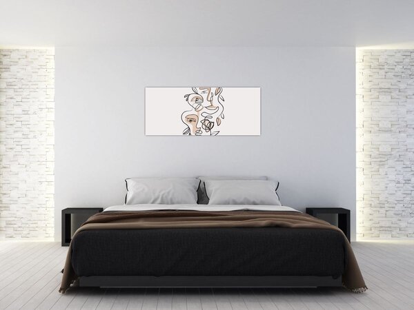 Slika - Line art tretmani lica (120x50 cm)