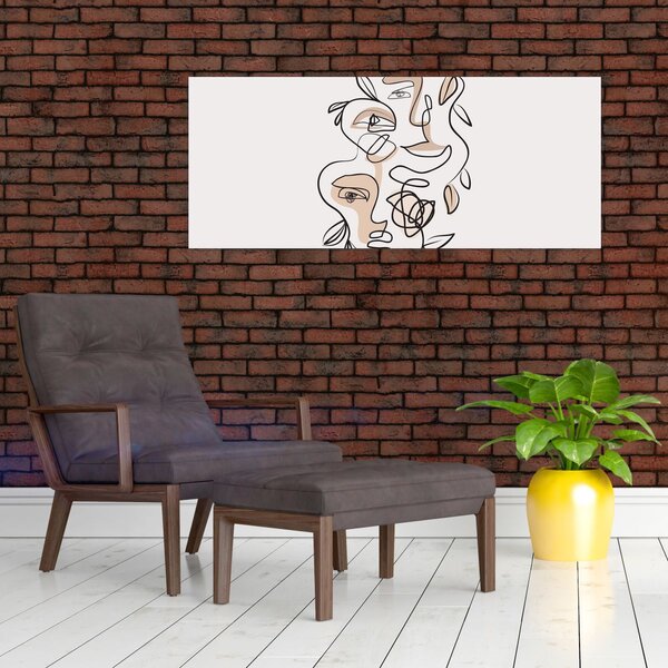Slika - Line art tretmani lica (120x50 cm)