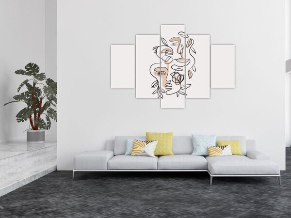 Slika - Line art tretmani lica (150x105 cm)