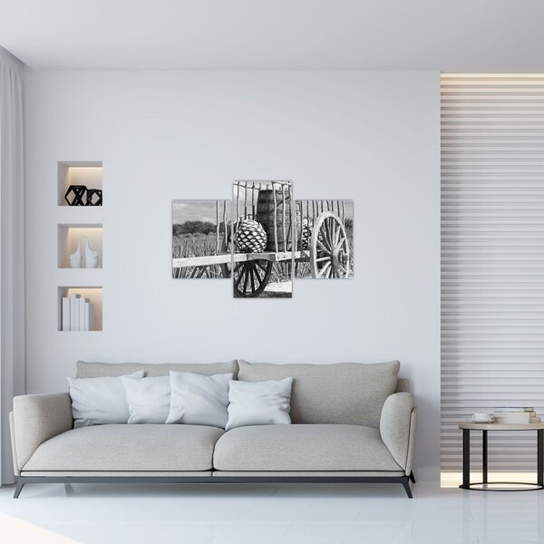 Slika - Prikolica, crno-bijela (90x60 cm)
