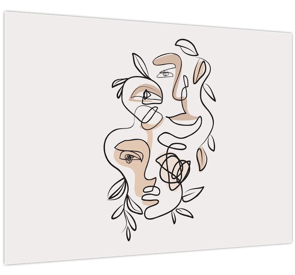 Slika - Line art tretmani lica (70x50 cm)