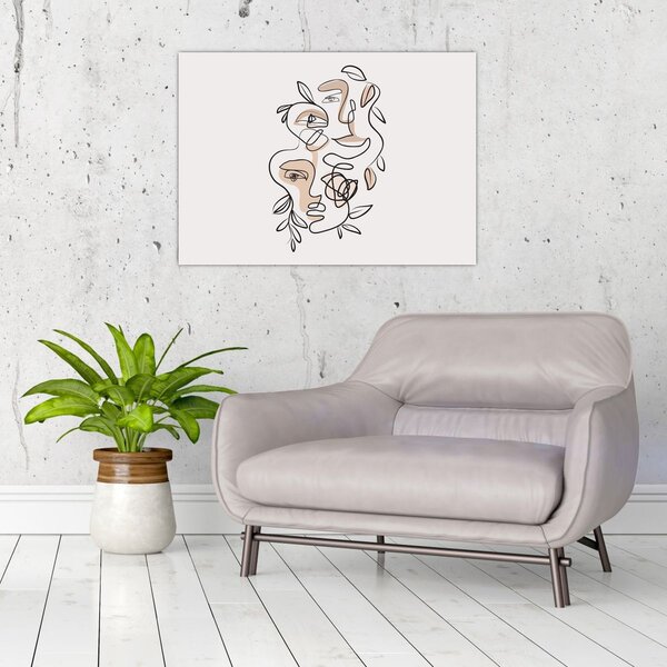 Slika - Line art tretmani lica (70x50 cm)