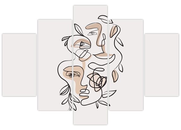 Slika - Line art tretmani lica (150x105 cm)