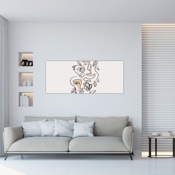 Slika - Line art tretmani lica (120x50 cm)