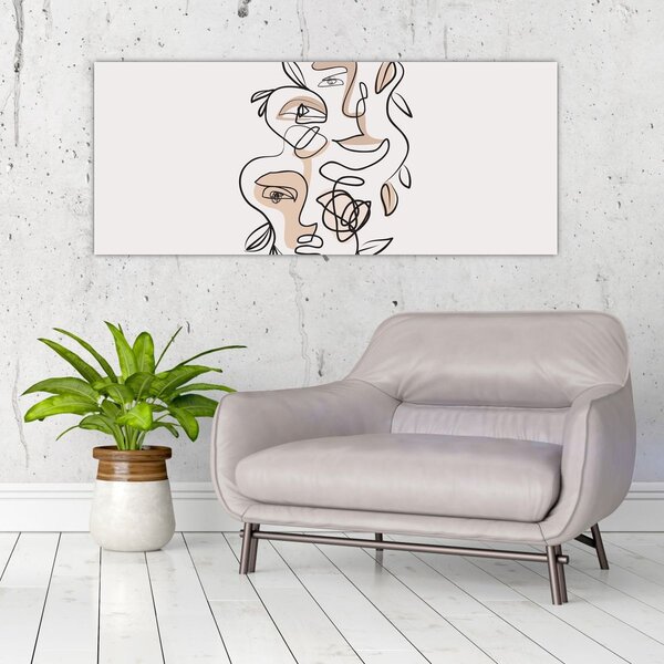 Slika - Line art tretmani lica (120x50 cm)
