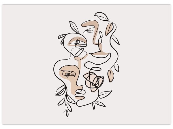 Slika - Line art tretmani lica (70x50 cm)