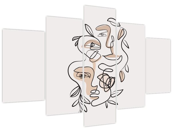 Slika - Line art tretmani lica (150x105 cm)