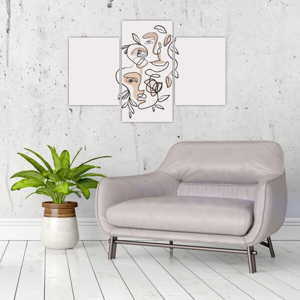 Slika - Line art tretmani lica (90x60 cm)