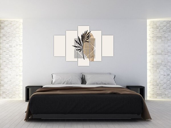 Slika - Apstrakcija s tropskim lišćem N⁰1 (150x105 cm)