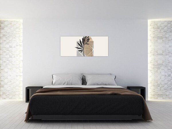 Slika - Apstrakcija s tropskim lišćem N⁰1 (120x50 cm)