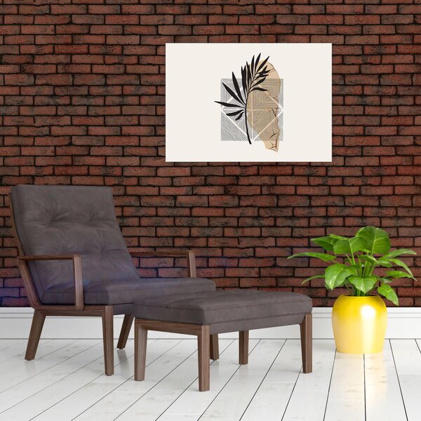 Slika - Apstrakcija s tropskim lišćem N⁰1 (70x50 cm)
