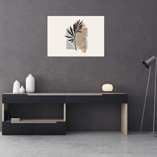 Slika - Apstrakcija s tropskim lišćem N⁰1 (70x50 cm)