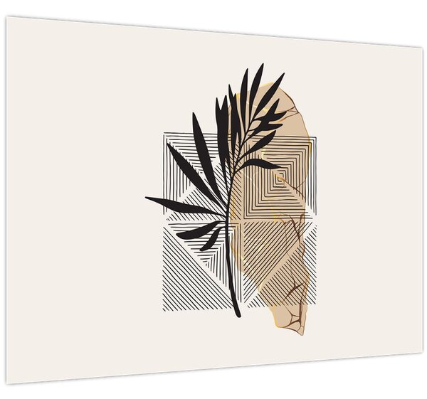 Slika - Apstrakcija s tropskim lišćem N⁰1 (70x50 cm)