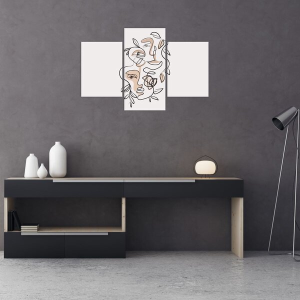 Slika - Line art tretmani lica (90x60 cm)