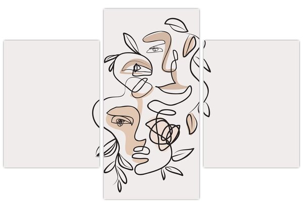Slika - Line art tretmani lica (90x60 cm)