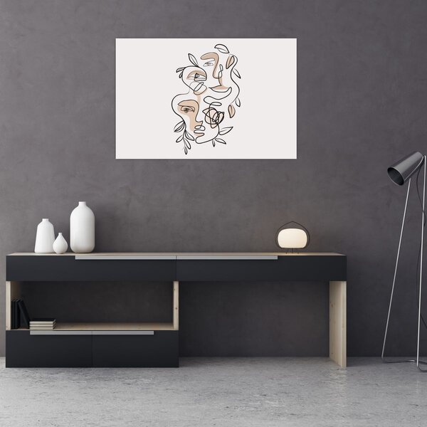 Slika - Line art tretmani lica (90x60 cm)