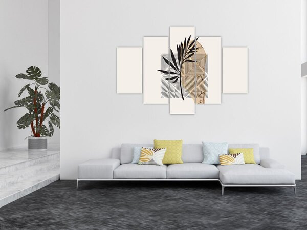 Slika - Apstrakcija s tropskim lišćem N⁰1 (150x105 cm)