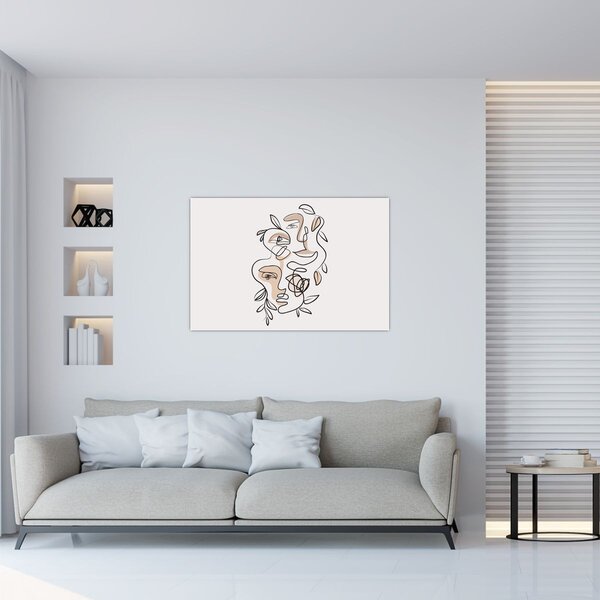 Slika - Line art tretmani lica (90x60 cm)