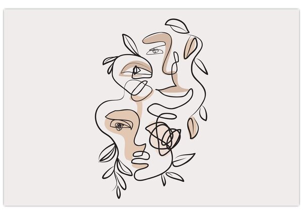 Slika - Line art tretmani lica (90x60 cm)