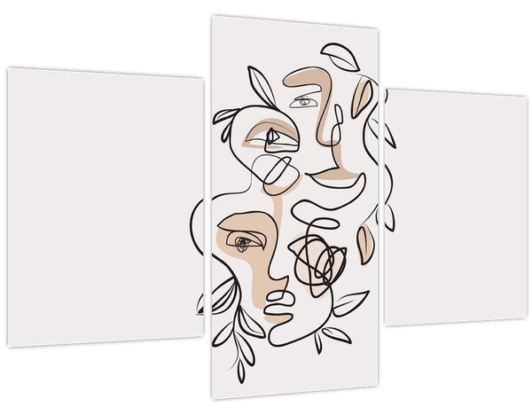 Slika - Line art tretmani lica (90x60 cm)