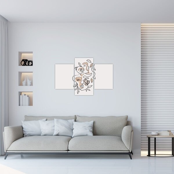 Slika - Line art tretmani lica (90x60 cm)
