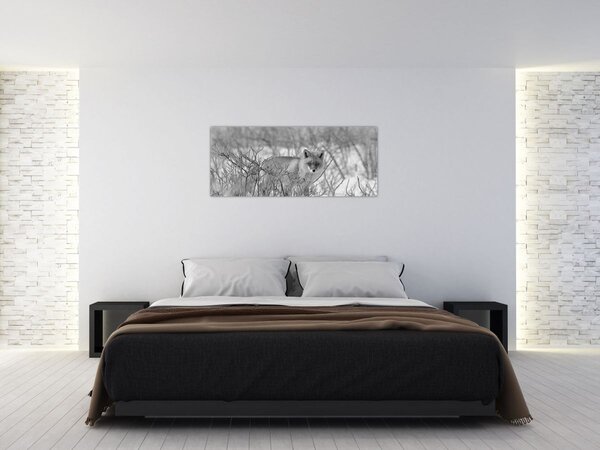 Slika - Lisac, crno-bijela (120x50 cm)