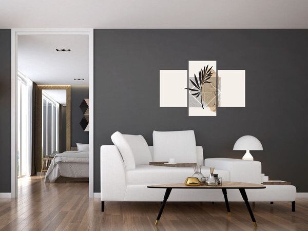 Slika - Apstrakcija s tropskim lišćem N⁰1 (90x60 cm)