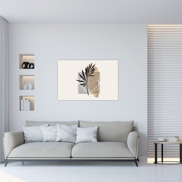 Slika - Apstrakcija s tropskim lišćem N⁰1 (90x60 cm)